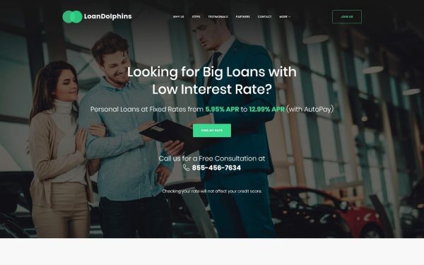 Loan Dolphins - Loan Company One Page WordPress Theme - Image 1