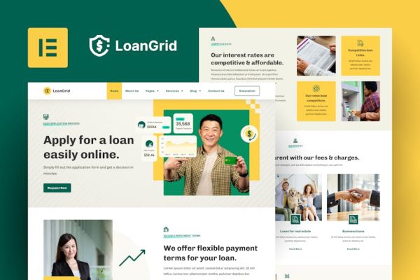 LoanGrid - Loans & Financing Elementor Template Kit - Image 1