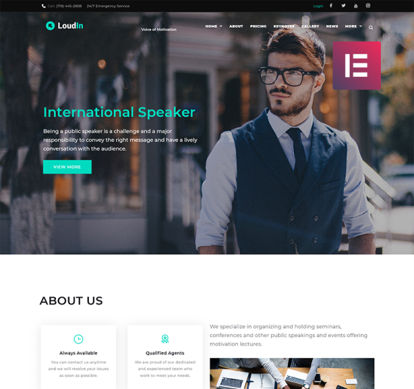 Loudin - Public Speaking WordPress Elementor Theme - Image 1