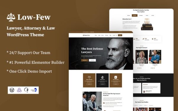 Lowfew - Lawyer and Attorney Responsive WordPress Theme - Image 1