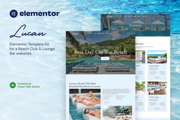 Lucan – Beach Club & Lounge Bar Elementor Template Kit - Image 1