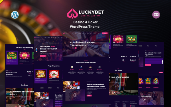 Lucky Bet - Casino & Poker WordPress Theme - Image 1