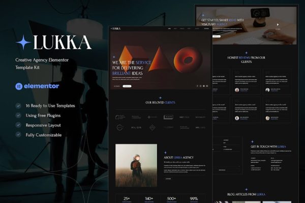 Lukka - Creative Agency Elementor Template Kit - Image 1