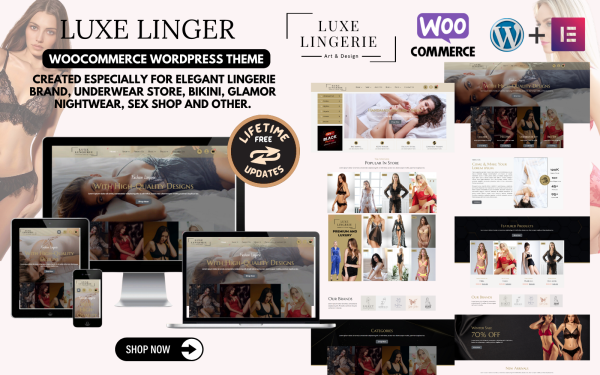 Luxe Linger - Elegant Lingerie Brand, Underwear Store, Bikini, Glamor Nightwear, Sex shop - Image 1
