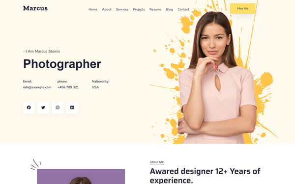 Marcus - Personal Portfolio WordPress Theme - Image 1