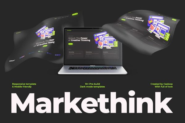 Markethink - Dark Mode Digital Marketing Agency Elementor Template Kit - Image 1