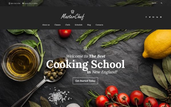 Master Chef Cooking School WordPress Theme - Image 1