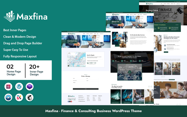 Maxfina - Finance & Consulting Business WordPress Theme - Image 1