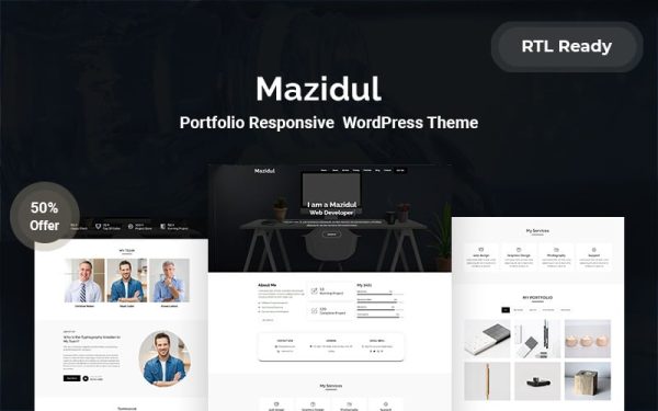 Mazidul Portfolio Responsive WordPress Theme - Image 1