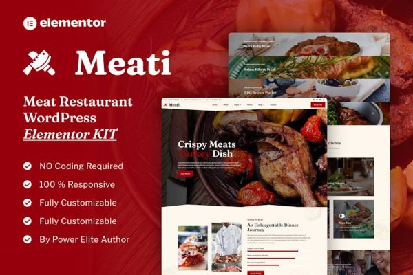 Meati - Meat Restaurant Elementor Template Kit - Image 1