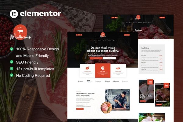 Meatlicious - Meat Shop & Butcher Elementor Template Kit - Image 1