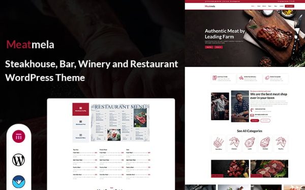 Meatmela - Steakhouse, Bar, Meat, Winery and Restaurant WordPress Theme - Image 1