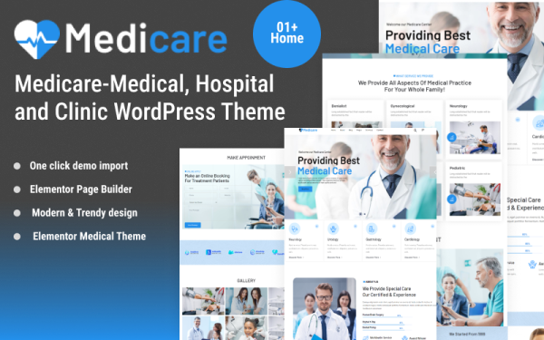 Medicare-Medical, Hospital and Clinic WordPress Theme - Image 1
