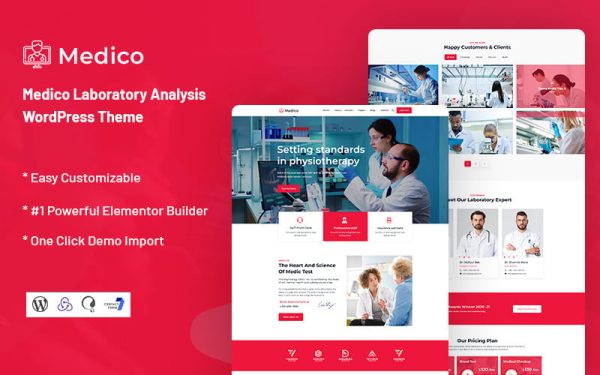 Medico - Laboratory Analysis WordPress Theme - Image 1