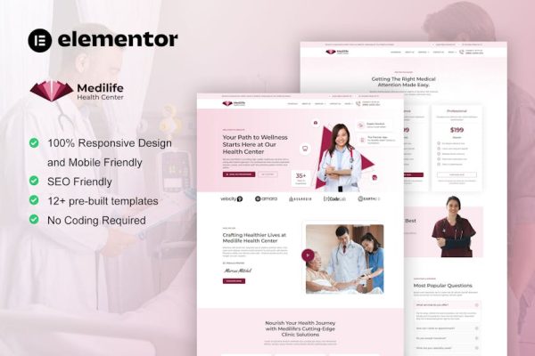 MediLife - Medical Clinic Services Elementor Template Kit - Image 1
