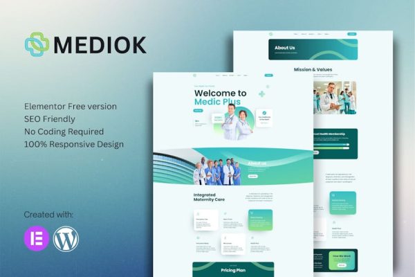 Mediok - Medical Elementor Template Kit - Image 1