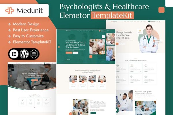 Medunit - Psychologists & Health Care Elementor Template Kit - Image 1
