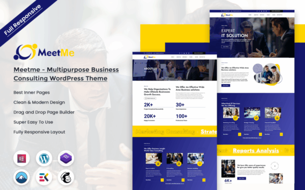 Meetme - Multipurpose Business Consulting WordPress Theme - Image 1