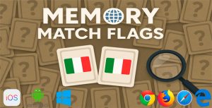 Memory match flags html5 game phaser 3 1000 levels gplpixel.jpg