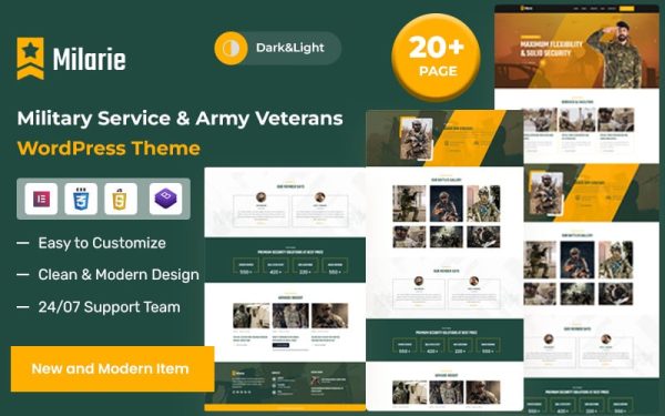 Milarie – Military Service & Army Veterans WordPress Theme - Image 1