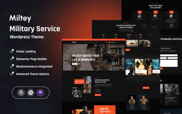 Miltey - Military Service WordPress Theme - Image 1