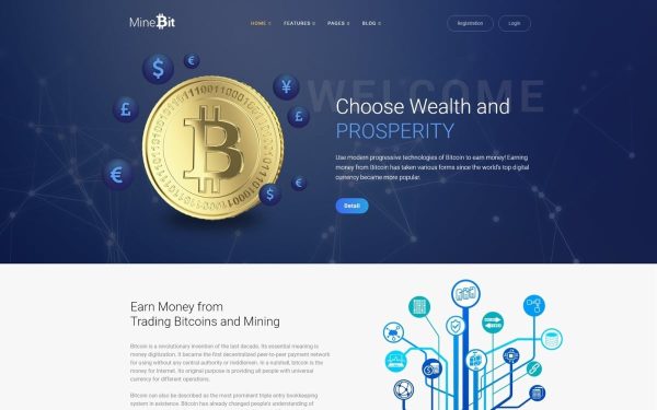 MineBit - Bitcoin Cryptocurrency WordPress Theme - Image 1