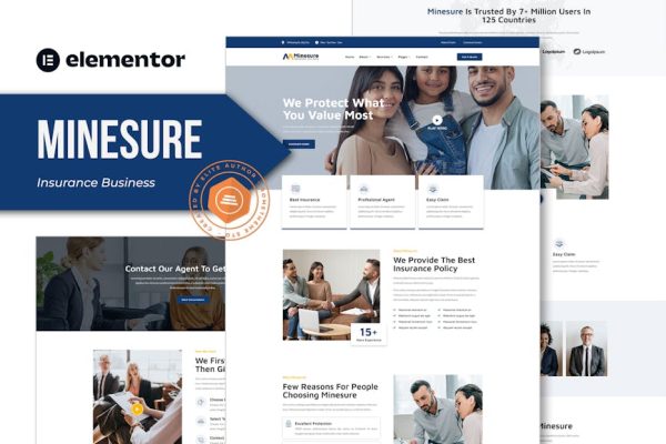 Minesure - Insurance Business Elementor Template Kit - Image 1