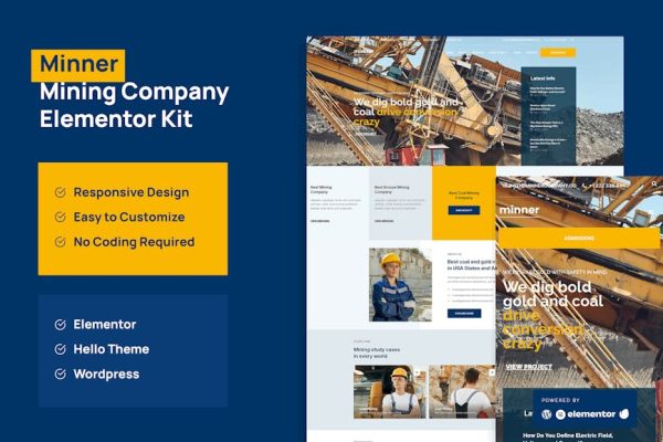 Minner - Construction & Building Elementor Template Kit - Image 1
