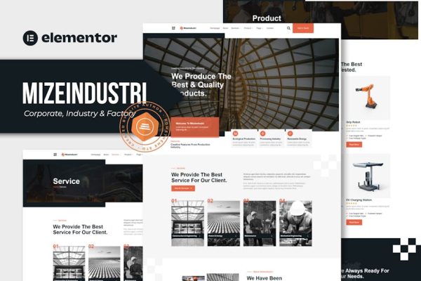 Mizeindustri - Corporate, Industry & Factory Elementor Template Kit - Image 1