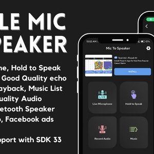 Mobile Mic to Speaker with AdMob Ads Android