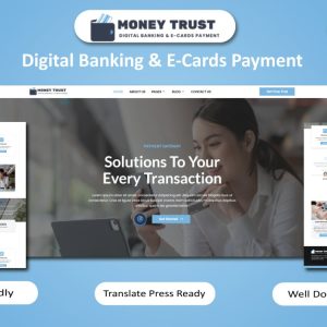 Money Trust - Digital Banking & E-Cards Payment WordPress Elementor Template