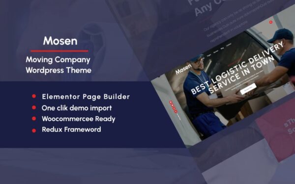 Mosen - Moving Company WordPress Theme - Image 1