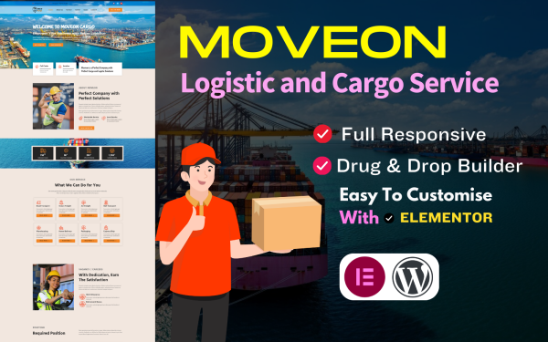 Moveon Logistic and Cargo Service Wordpress Theme - Image 1