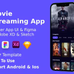 Movie Streaming App ANDROID + IOS + FIGMA + XD + SKETCH - UI Kit - Flutter