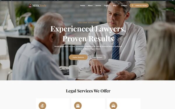 Mrktech - Lawyer and Attorney WordPress Theme - Image 1