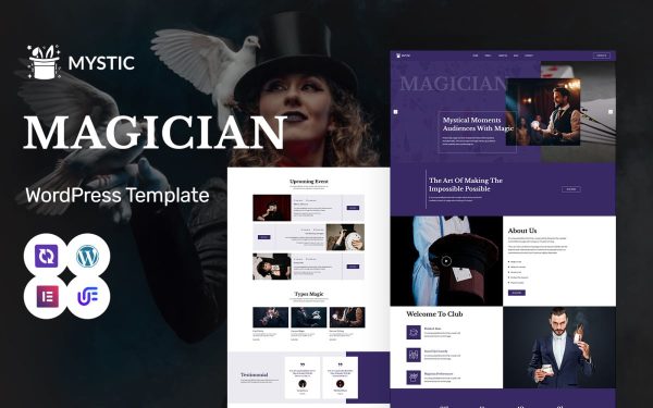 Mystic - Magician & Entertainment Booking WordPress Elementor Theme - Image 1