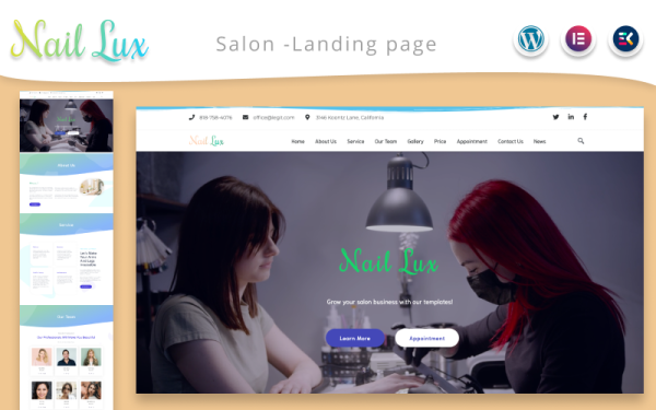 Nail Lux - Manicure Salon Landing page WordPress Theme - Image 1