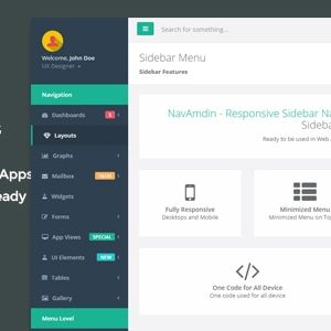 NavAmdin - Responsive Sidebar Navigation