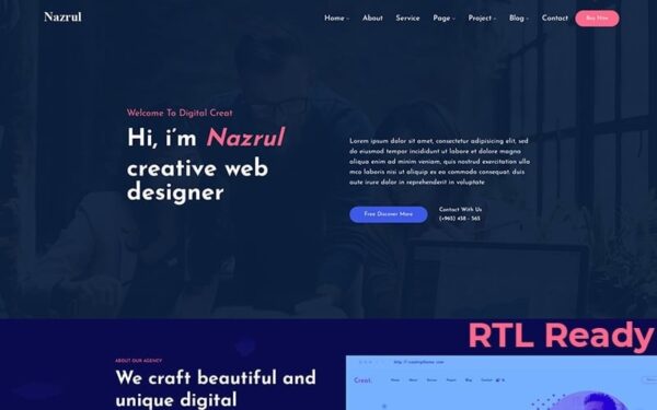 Nazrul - Personal Responsive WordPress Theme - Image 1