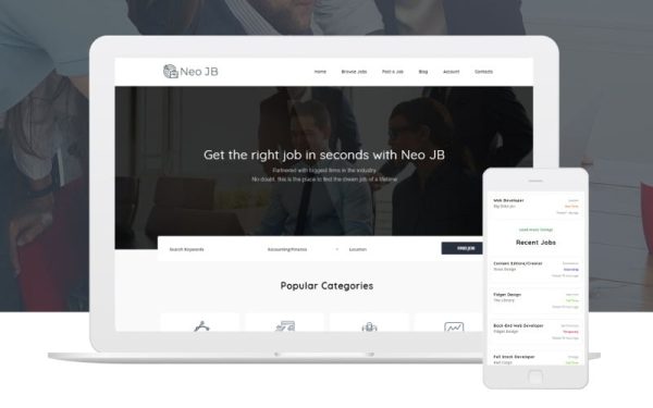 NeoJB - Modern Job Board WordPress Elementor Theme - Image 1