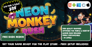 Neon monkey rush construct 3 game html5 admob c3p gplpixel.png