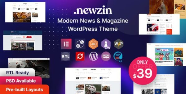 Newzin – WordPress Newspaper Magazine Elementor Theme - Image 1
