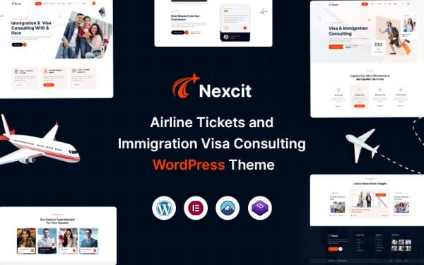 Nexcit – Airline Tickets and Immigration Visa Consulting WordPress Theme - Image 1
