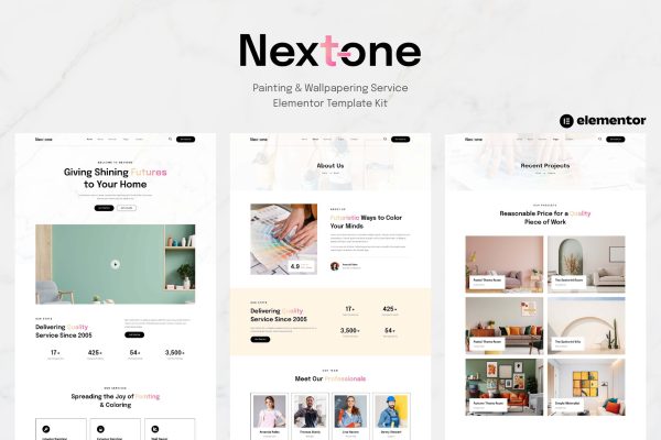 Nextone - Painting & Wallpapering Service Elementor Template Kit - Image 1