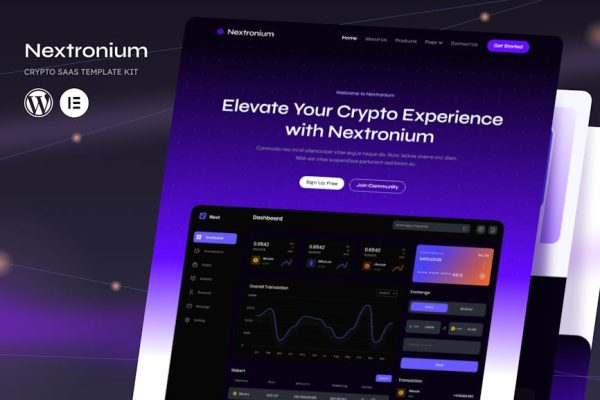 Nextronium - Crypto SaaS Elementor Template Kit - Image 1