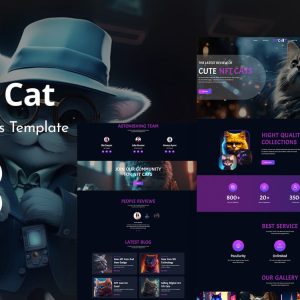 Nfcatt - NFT Artistry And Digital Creations WordPress Elementor Theme