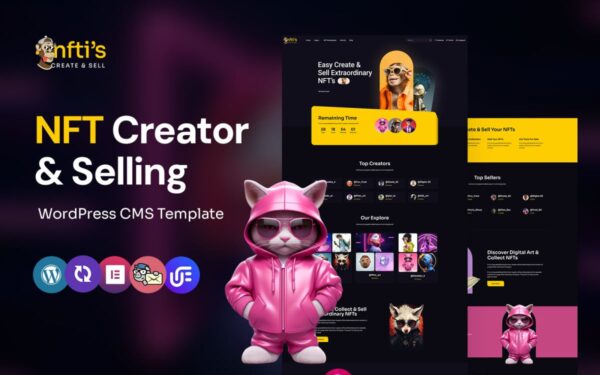 Nftis - NFT Creator Multipurpose WordPress Elementor Theme - Image 1