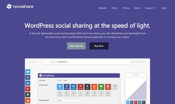 Novashare - WordPress Social Sharing Plugin - Image 1