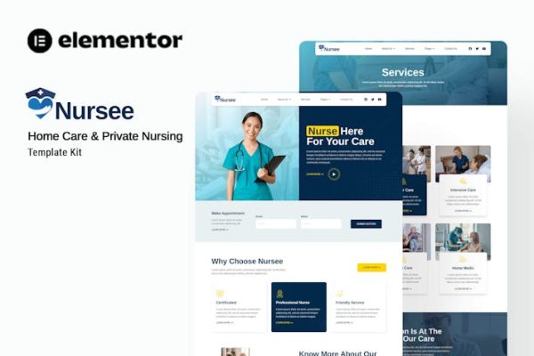 Nursee - Homecare & Private Nursing Elementor Template Kit - Image 1