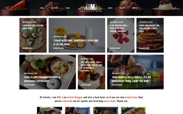 Omi - Food Blog WordPress Theme - Image 1